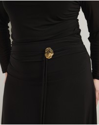 Atmos&Here Curvy - Valentia Belted Mesh Maxi Skirt