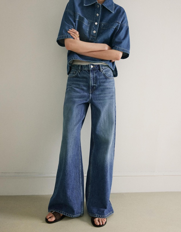 M.N.G - Wide Leg Mid-Rise Jeans