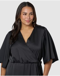Pink Dusk by Curve Project - Smouldering Wrap Maxi Dress