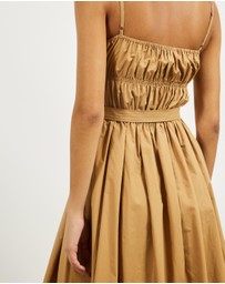 Minima Esenciales - Paloma Gathered Poplin Maxi Dress