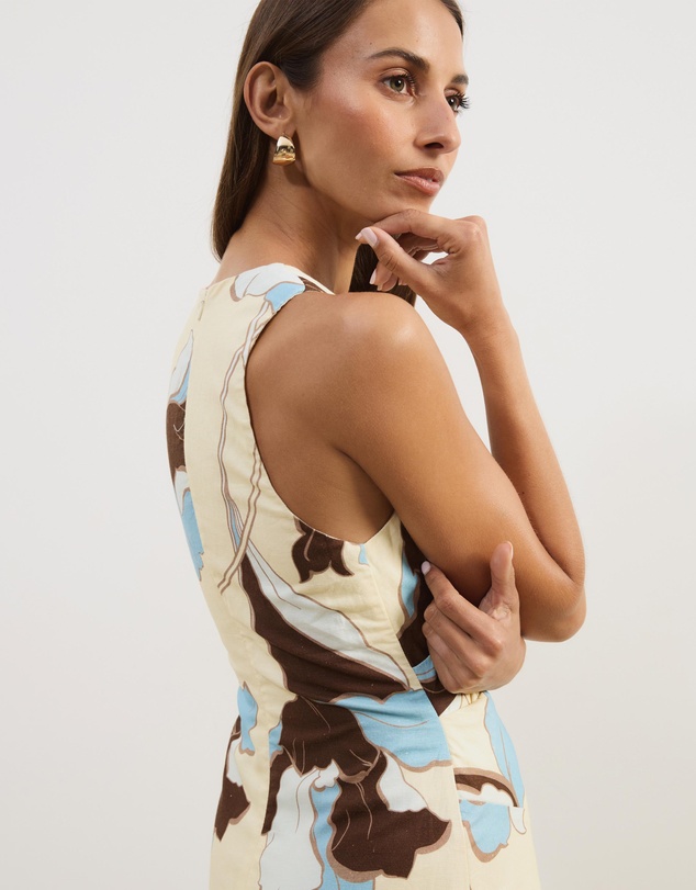 Atmos&Here - Stephanie Linen Blend Wrap Front Midi Dress