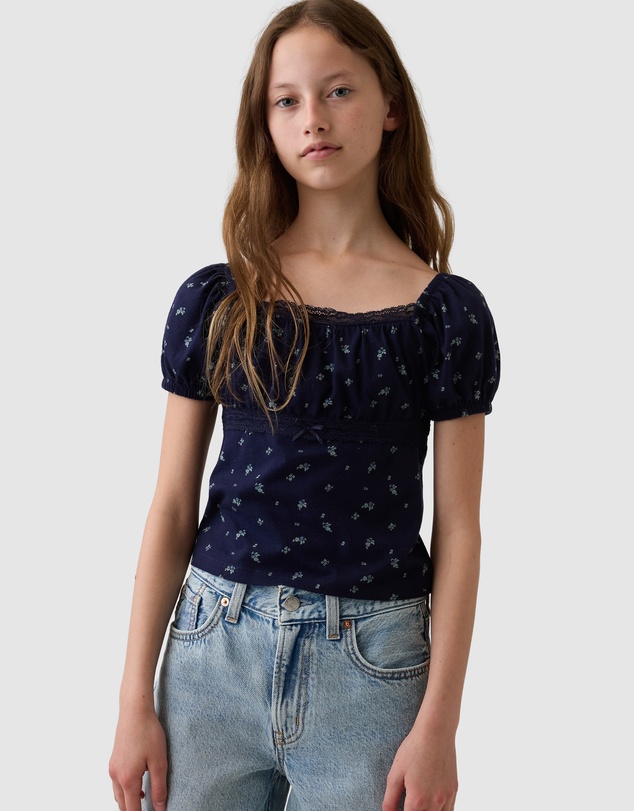 GAP - SS Lace Trim Top - Teens