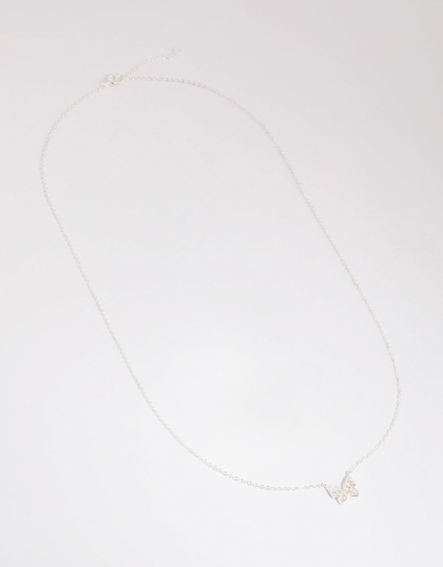 Lovisa - Sterling Silver Pave Butterfly Necklace