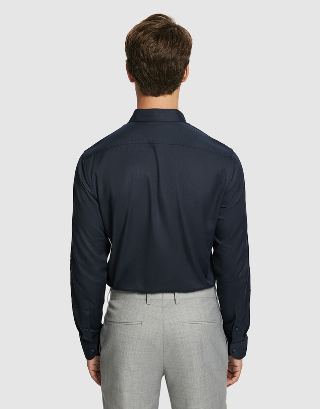 yd. - Clubman Pure Cotton Twill Slim Dress Shirt