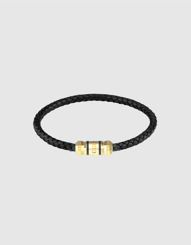GUESS - Gold-Tone Hexagon Leather Bracelet