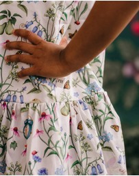 Fleur Harris - 'Silky's Floral' Winsome Dress in Snow 