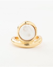 Lovisa - Gold Organic Pearl Band Ring