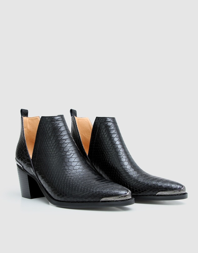 Belle & Bloom - Austin Croc Embossed Ankle Boot