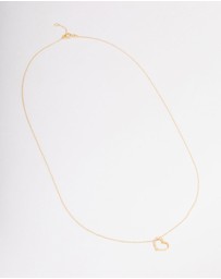 Lovisa - Gold Plated Sterling Silver Cubic Zirconia Half Paved Heart Necklace
