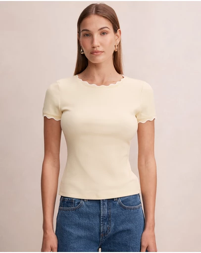 Forever New - Rebecca Scallop Trim T-shirt