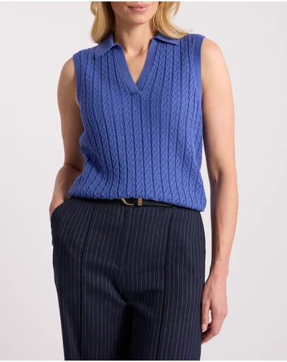David Lawrence - Chantilly Sleeveless Knit Polo