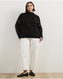 Atmos&Here Curvy - Arna Blanket Stitch Jumper