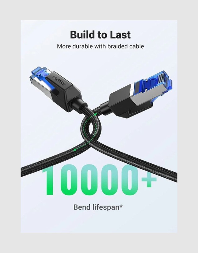 Ugreen - UGREEN 2m Cat8 LAN CableNetwork Cable Black
