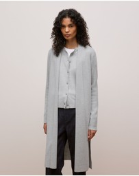 Trenery - Merino Longline Cardigan in Grey Marle