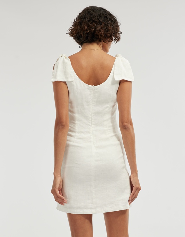 Amelius - Mavie Bow Linen Mini Dress