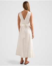 Forever New - Rosie Linen Sleeveless Tuck Midi Dress