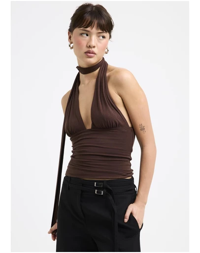 Alice In The Eve - Eloise Halter Scarf Top