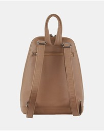 Milleni - Milleni Ladies Genuine Leather Twin Zip Backpack