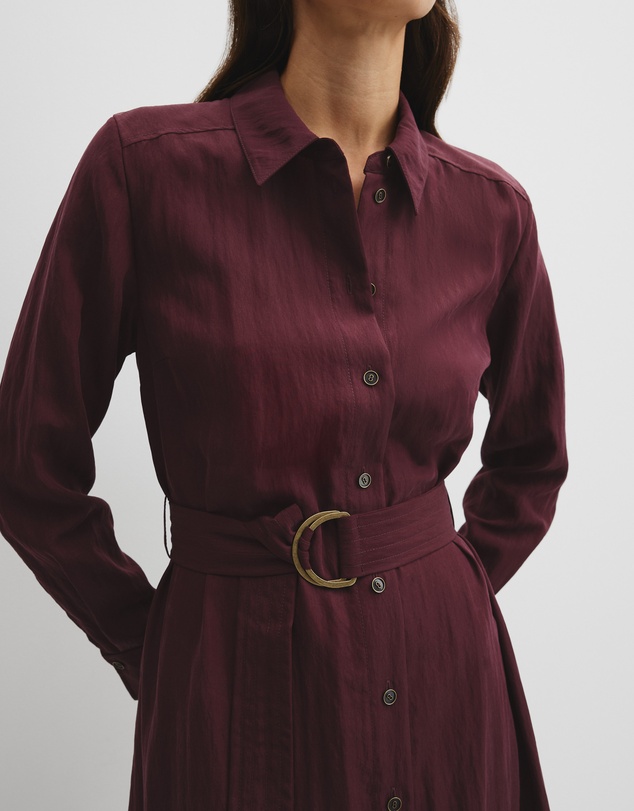 Country Road - Belted Midi Shirt Dress