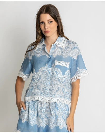KACHEL - Nivina Lace Trim Shirt