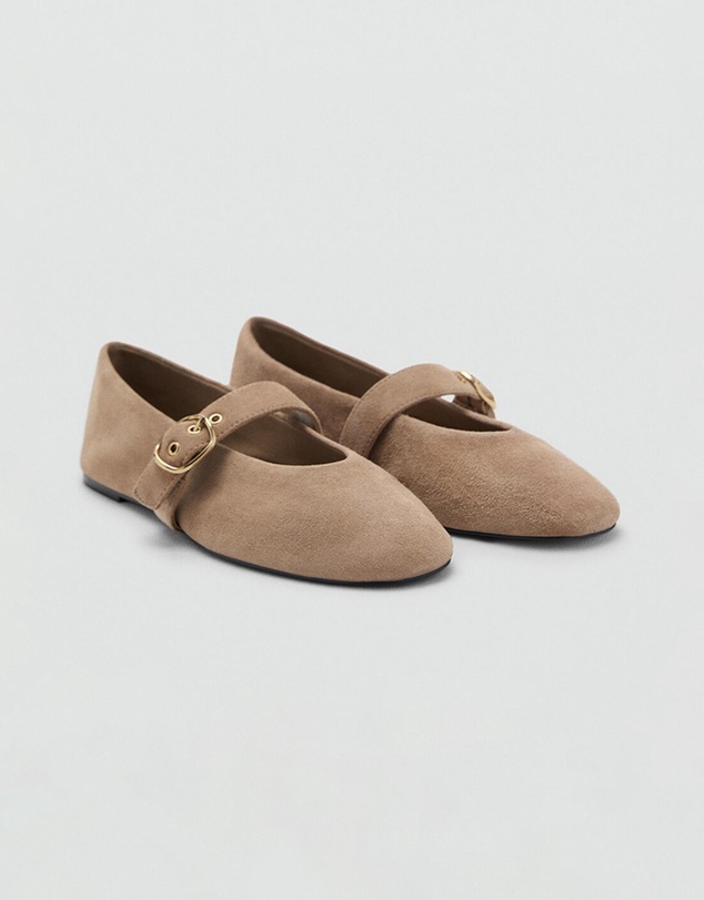 M.N.G - Suede Leather Ballet Flats