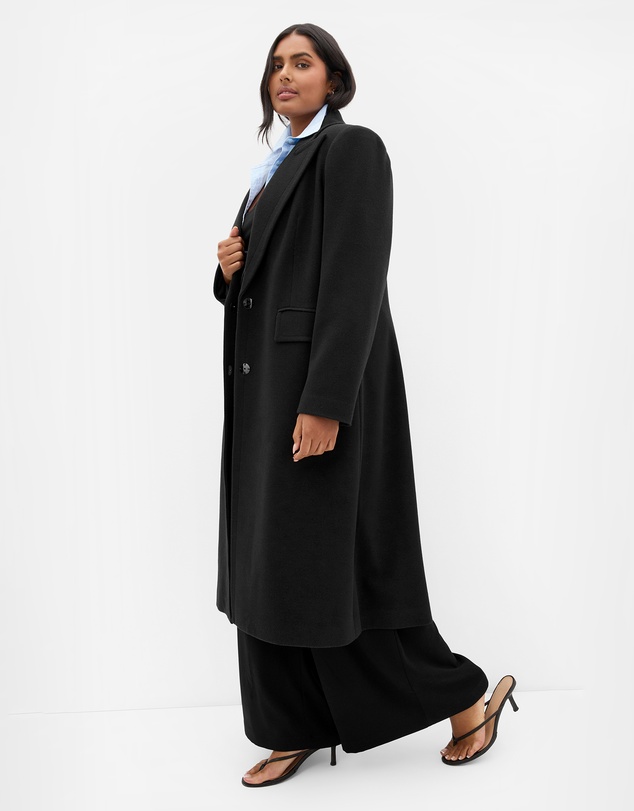 City Chic - Keira Longline Melton Coat