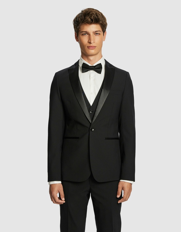 yd. - Seville Slim Tuxedo Wool Blend Suit Jacket