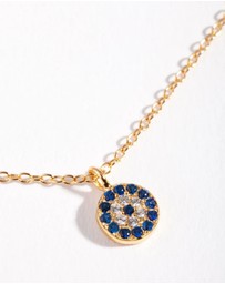 Lovisa - Gold Plated Sterling Silver Evil Eye Disc Necklace