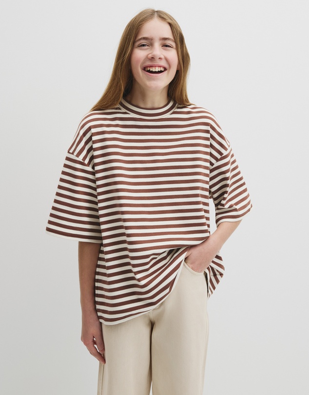 Country Road - Teen Australian Cotton Blend Short Sleeve Oversized Stripe T-shirt