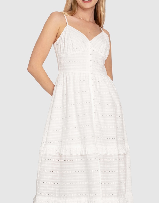 Belle & Bloom - Superstition Tiered Maxi Dress - White