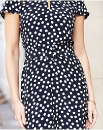 Sosandar - Spot Print Fit & Flare Dress