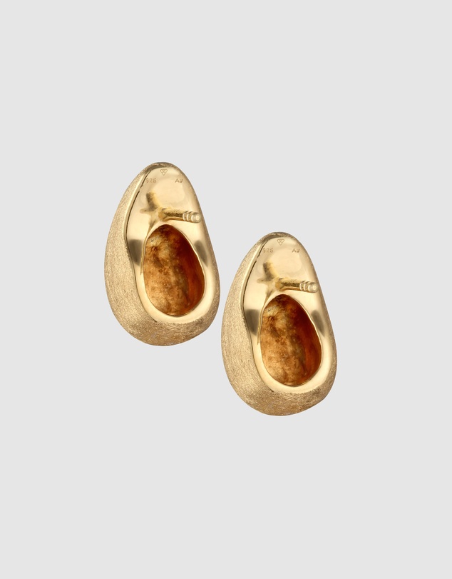 Elli Jewelry - Brushed Teardrop Stud Earrings in Gold-Plated 925 Silver