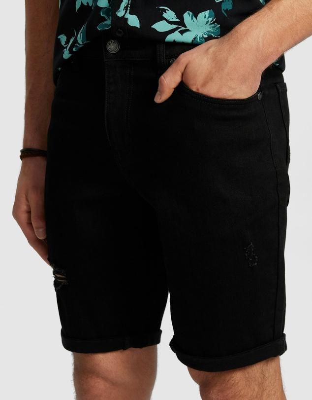 yd. - Christos Ripped Denim Short