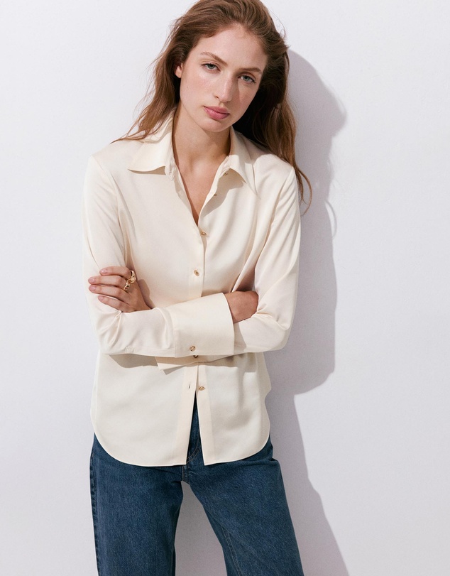 M.N.G - Satin Finish Flowy Shirt