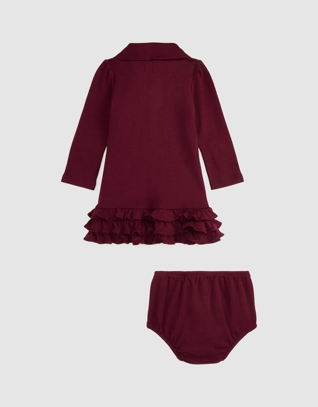 Polo Ralph Lauren - Ruffled Soft Cotton Polo Dress & Bloomer - ICONIC EXCLUSIVE - Babies