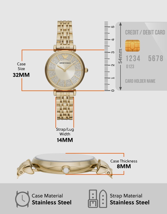 Emporio Armani - Gold Analogue Watch