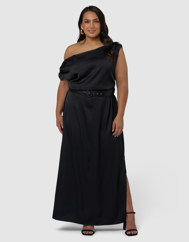 Pink Dusk by Curve Project - Magnetic Satin Maxi Dress