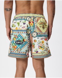 Camilla - Mid Length Boardshort With Elastic Waist