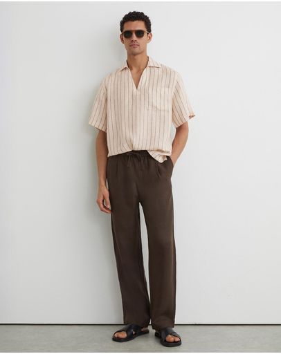 Oatmeal & Brown Stripe