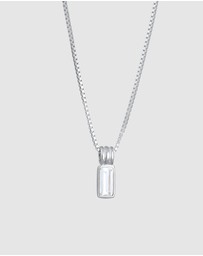 Kuzzoi - ICONIC EXCLUSIVE - Necklace Male Rectangle Topaz 925 Sterling Silver