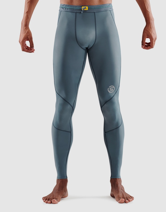 SKINS - SKINS Compression Men's Series-3 Running/Gym Long Tight Blue Grey