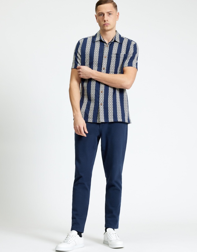 Ben Sherman - Block Geo Jacquard Stripe Short Sleeve Shirt