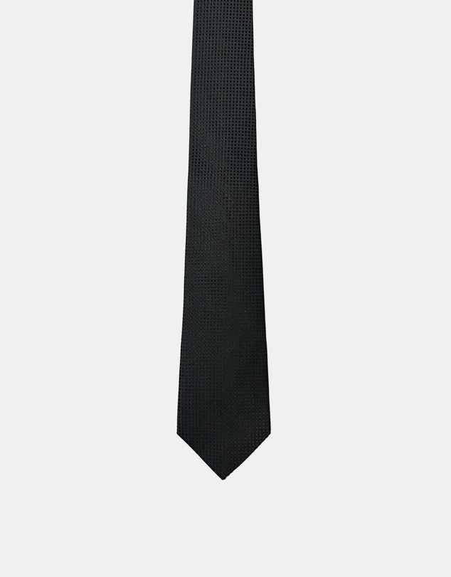 Henry Bucks - HENRY Textured 8cm Silk Tie BLACK