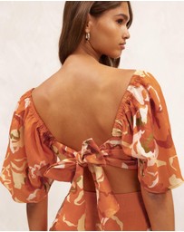 AERE - Tie Back Short Sleeve Top