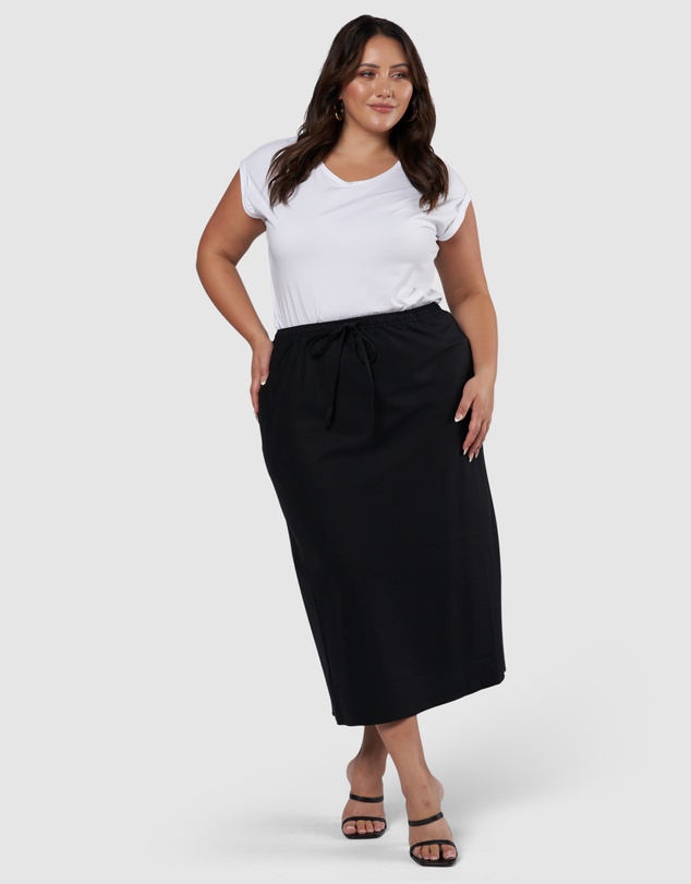 Something 4 Olivia - Olsen Linen Midi Skirt
