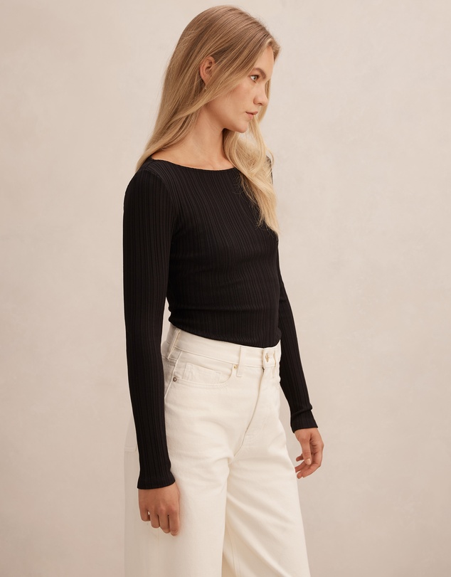 Forever New - Minka Ribbed Boat Neck Top