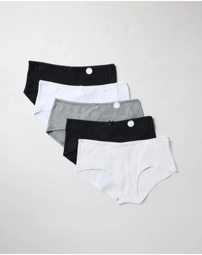 Cotton On Body - 5-Pack Cotton Pointelle Boyshorts
