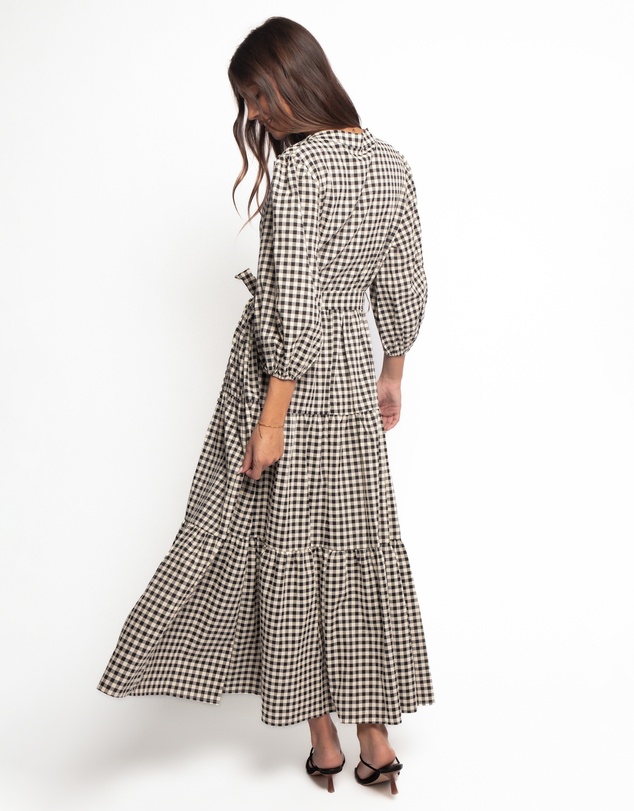 Petal & Pup - Dixon Maxi Dress - Black Cream Gingham