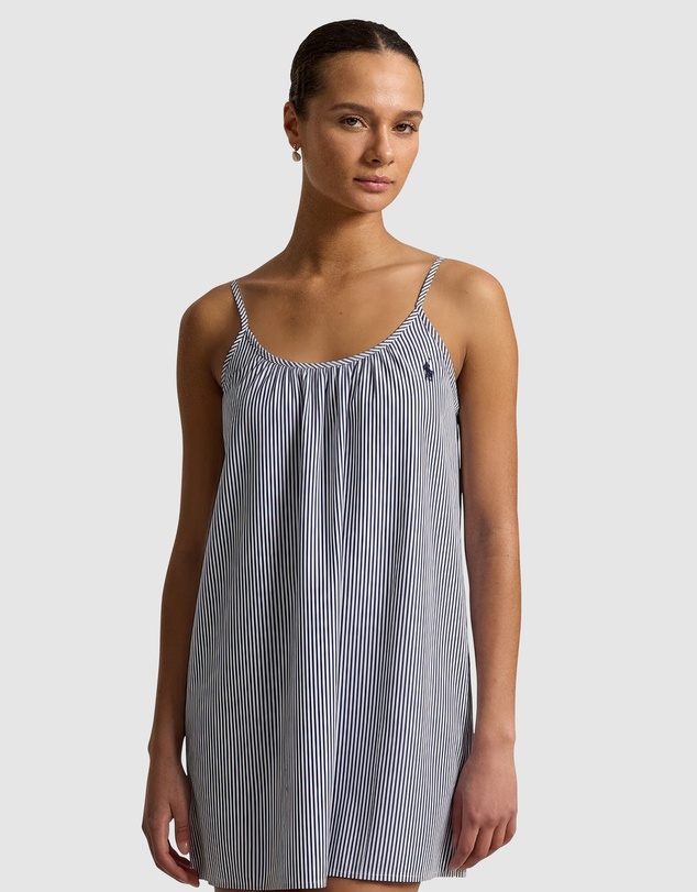 Polo Ralph Lauren - Shirting Stripes Cotton Chemise Slip Nightdress