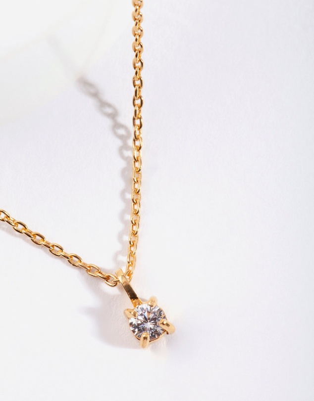 Lovisa - Gold Plated Sterling Silver Baby Cubic Zirconia Necklace